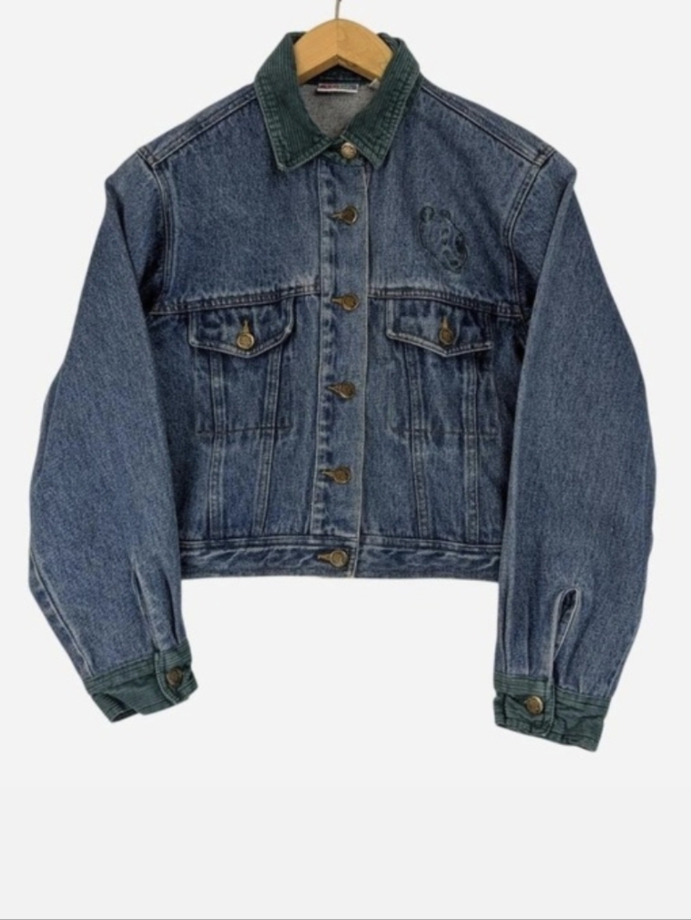 Disney 90s Winnie Pooh Embroidered Denim Barn Coat Jacket Corduroy Small